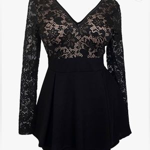 Plus Size Mesh Romper